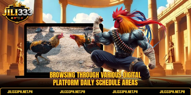 Browsing through various digital platform daily schedule areas Browsing through various digital platform daily schedule areas