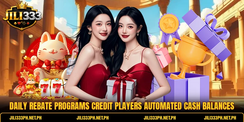 Daily rebate programs credit players automated cash balances
